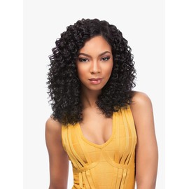 Sensationnel Empire Curly human hair - deep wave tangle free weaving for quick weave and sew in styles for faux highlights (12 inch, 1 JETBLACK)