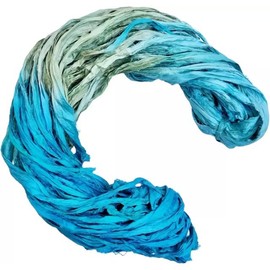 Craft Maker Hand Tie Dyed Sari Silk Ribbon Arts Craft Vintage Color 50 Yards / 크래프트 메이커 핸드 타이 염색 사리 실크 리본 예술 공예 빈티지 색상 50야드