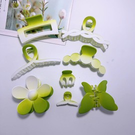 8PCS Large Small Claw Hair Clips Set for Women Girls Flower Non-slip Clips Thick Thin Hair Fashion Cute Multi-style Hair Accessories