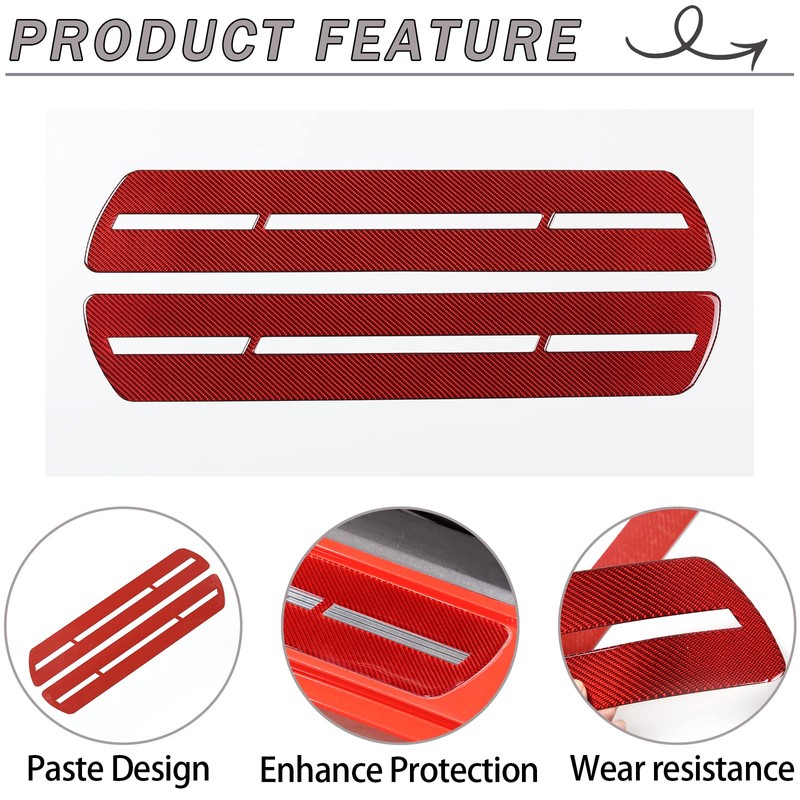 Lcojicep Car Door Sill Guard Trim StickerCompatible with Corvette C6