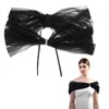 NICENEEDED Bridal Detachable Tulle Shawl, Black Wedding Strapes Puffy Dress