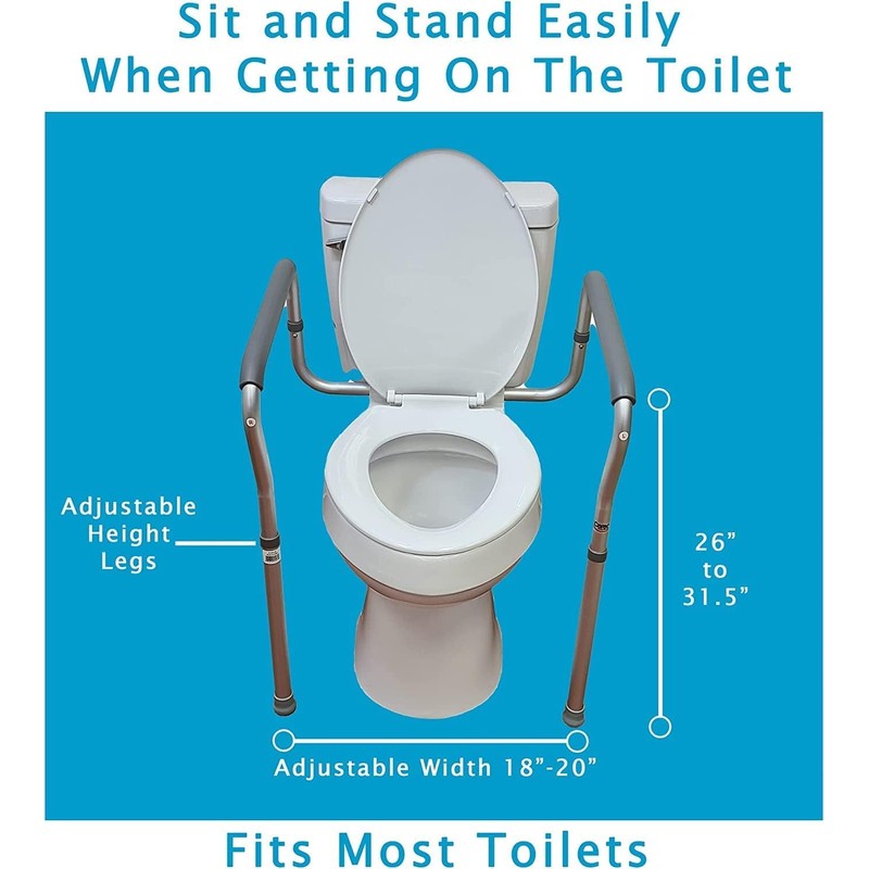 Carex Toilet Safety Rails, Adjustable and Detachable Toilet Safety Frame