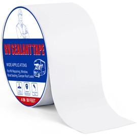 RV Roof Sealant Tape, 4 Inch x 50 Feet RV Repair White Tape Waterproof Seal Tapem for Roof Repair Camper Trailer Boat Sealing Leak Repair, UV & Waterproof, Stop Camper Roof Leaks (4in x 50ft)