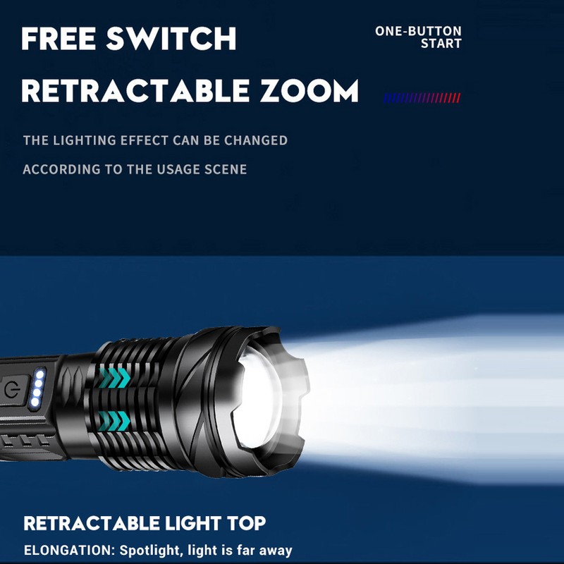 Dual Light Source Flashlight Portable High Brightness Light Outdoor Telescopic