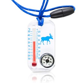Sun Company Wildlife Compass for Kids - Children's Compasses for Camping, Hiking, and Exploring | Break-Away Neon Lanyard