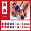 Independence Day Press on Nails Red Blue Full Cover Glue
