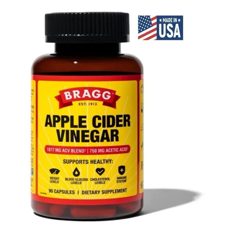 Bragg Cáp Vinagre Sidra Vitamina Zinc 750mg 90cap