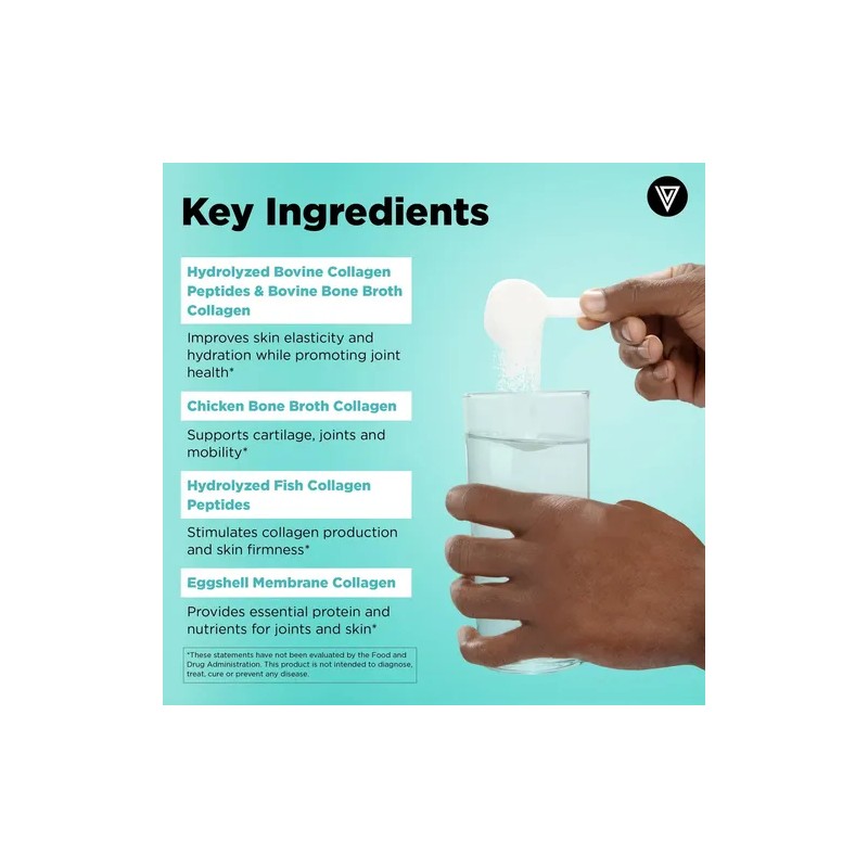 Vital Vitamins Colágeno Múltiple Polvo Sin Sabor 8.25-onzas