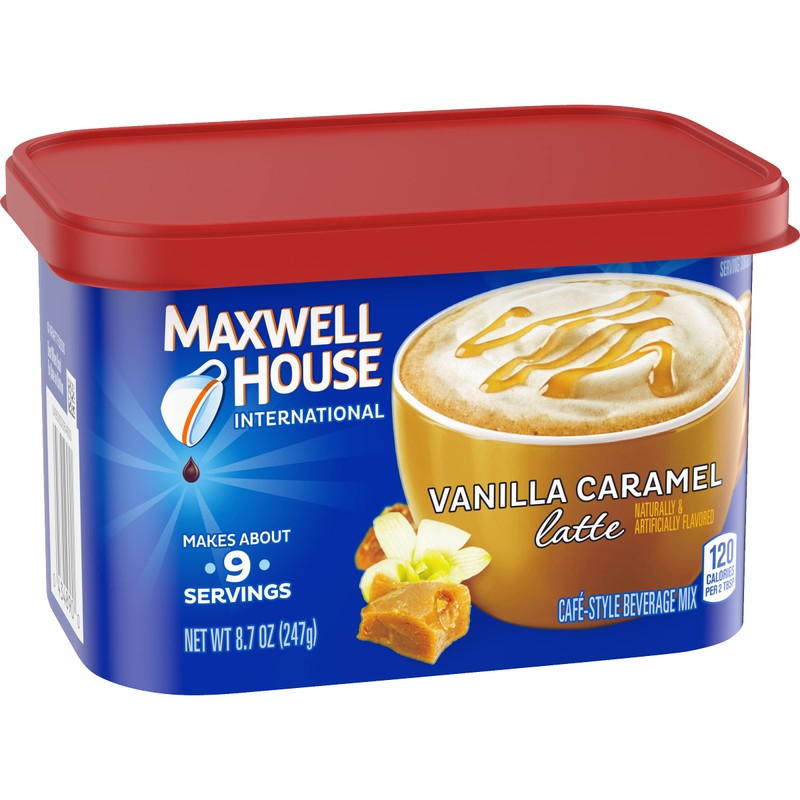 Maxwell House International Coffee Vanilla Caramel Latte, 8.7-ounce Cans (Pack