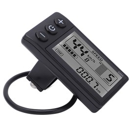 Electric LCD Display Meter, 24V 36V 48V Control Panel Bike Computer ABS Waterproof Multifunction Electric Bike LCD Display Meter with Large Backlight Display