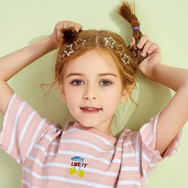 Bmeigo 20PCS Star Hair Clips for Girls Women, 3cm Stainless Steel Hair Clip Snap Non Slip Metal Hair Barrettes Cute Hair Styling Accessories for Baby Girl Toddlers Kids and Adults(Silver, Gold)