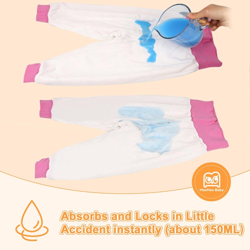 MooMoo Baby Leakproof Diaper Pants for Potty Training 2 Packs