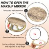 HAPUTDY Portable Compact Metal Folding Makeup Mirrors, Beautiful and Elegant,1X/2X