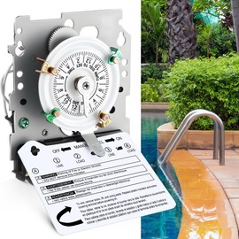 Dreyoo Pool Pump Timer Compatible with T104M Pool Time Switch Replacement 208/277V 40A 24 Hour Mechanical Timer for Water Heater and Lighting