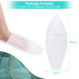 4PCS Offene Zehen Kompressionssocken,Fußgleiter Anziehhilfe für KompressionsstrüMpfe mit Offener Spitze,Sockenanziehhilfe,Strumpf Anziehhilfe,für ältere Menschen,Behinderte&Schwangere Ausziehen Socken