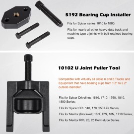Unbranded 10102 Universal Heavy Duty U-Joint Puller Class 6-8 & 5192 Bearing Cup Installer