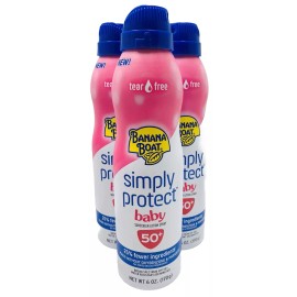 Banana Boat (3) Banana Boat Simply Protect Baby Sunscreen Lotion 6oz Spray SPF 50
