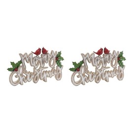 Set of 2 Merry Christmas Tabletop Word Signs 7.25"