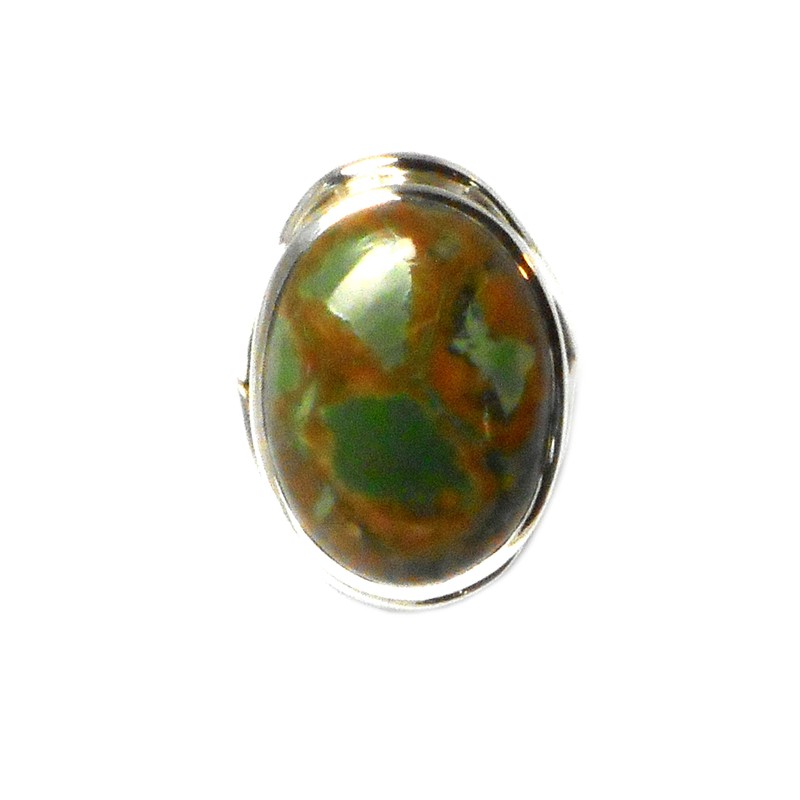 Rainforest Jasper Ring Sterling Silver 925 - Size: 62 -