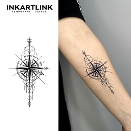 INKARTLINK Tattoo Tech, 2 Hojas Tatuaje Semi Permanente Grande, Tatuajes Temporales De Diseño De Arte Para Adultos, Dura 1-2 Semanas, Impermeable, Asp