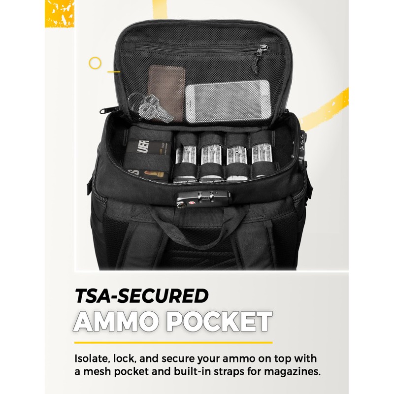 TradeSmart Range Backpack for Handguns, Ammo & Shooting Gear with