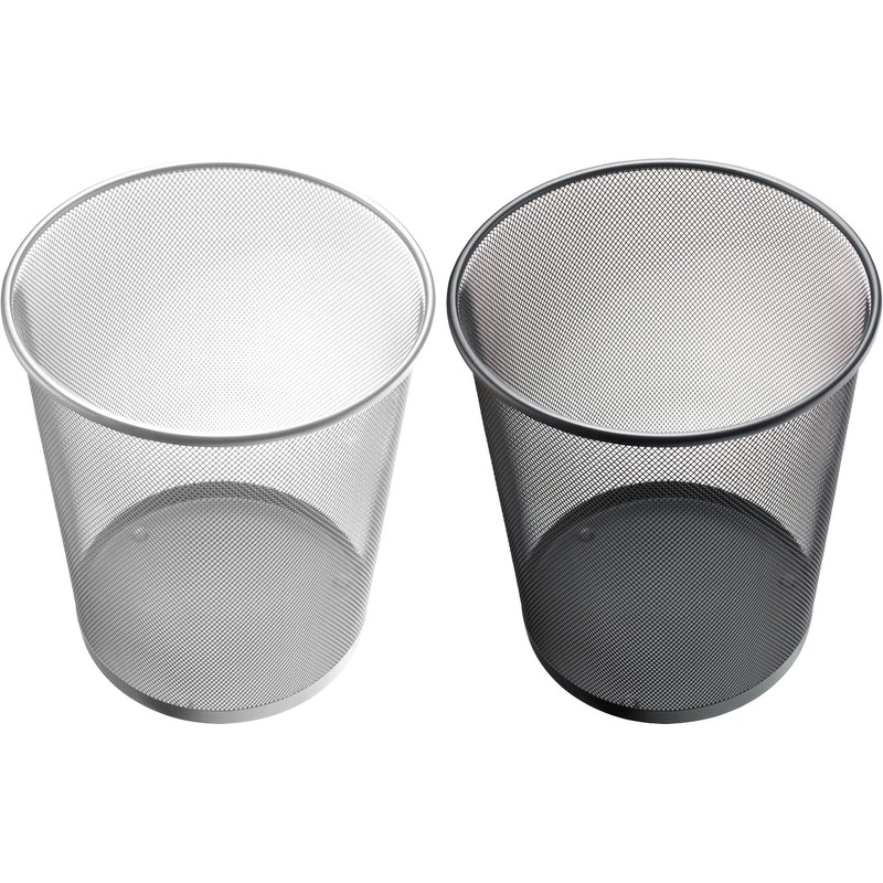 helit H2518500 Mesh Waste Paper Basket 15 Litres Metal, Silver