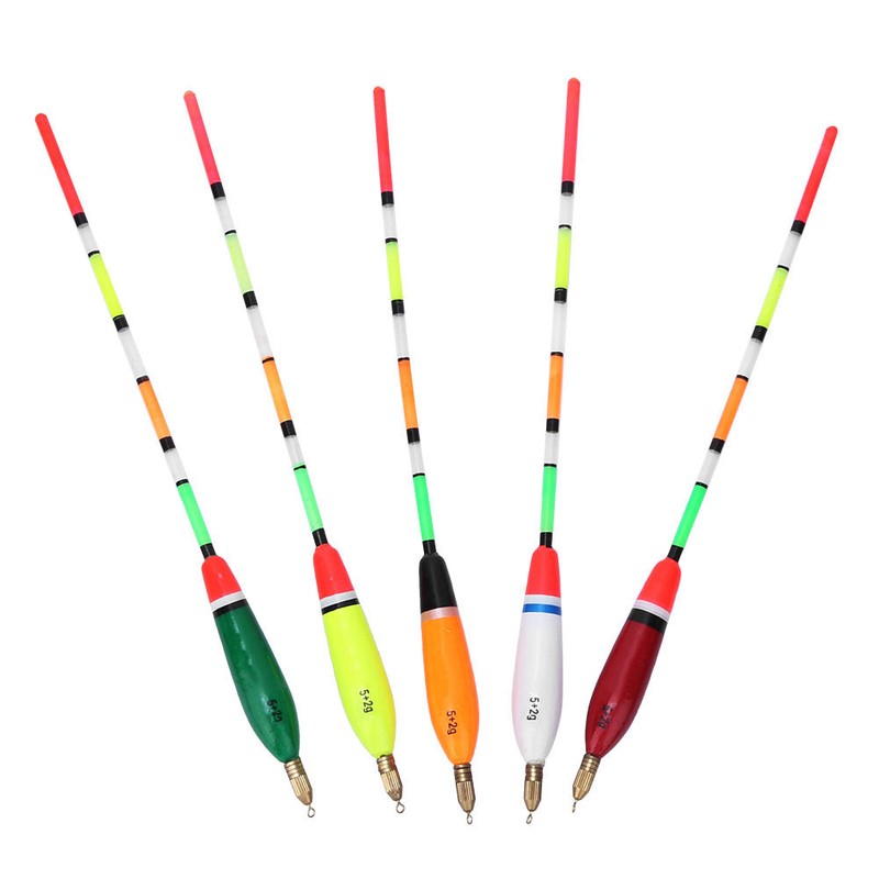 5PCS Multiple Color Balsa Wood Fishing Float Bobber Bite Indicator