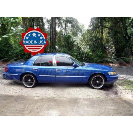 Made in USA - Trims Express 1992-2011 Mercury Grand Marquis 4Pc Chrome Pillar Post Stainless Steel Trim Door