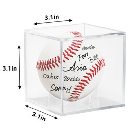 Acrylic Baseball Case for Display, UV Protected Baseball Display Cube, Autographed Baseball Clear Display Case, Baseball Display Case for Memorabilia Baseball (1 PC)