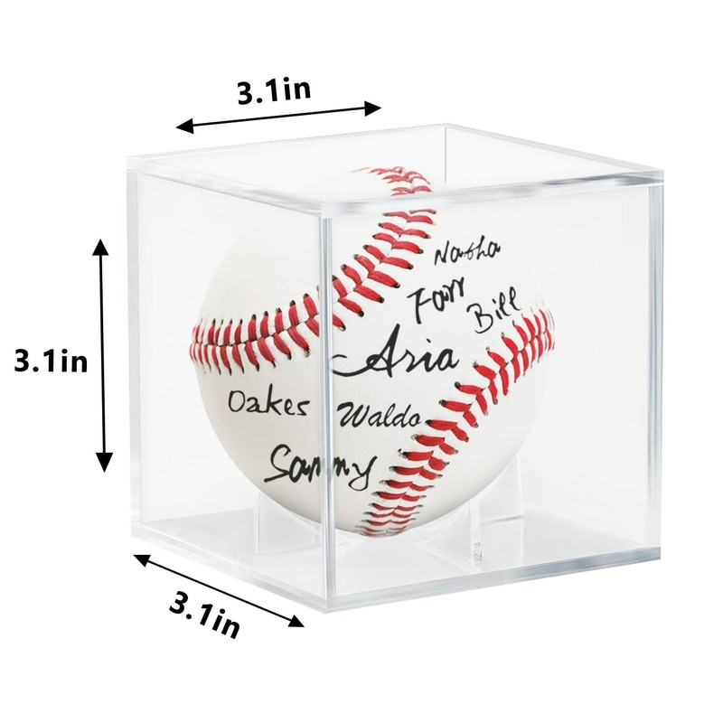 Acrylic Baseball Case for Display, UV Protected Baseball Display Cube,
