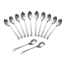 Shimomura Co., Ltd. Coffee Spoon, 10 Bottles + 2 Bottles, Extra Size, Made in Japan, Stainless Steel Coffee Yogurt Spoon 21998 Tsubame Sanjo
