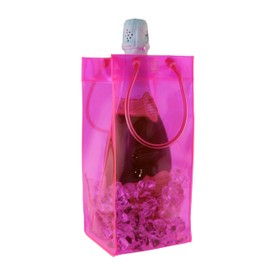 ICE BAG Collapsible Wine Cooler Bag (Translucent Pink)