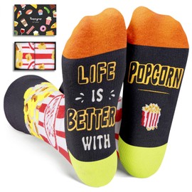 HAPPYPOP Popcorn Socks Corn Movie Socks - Popcorn Gift Movie Lovers Gift Ideas, Movie Night