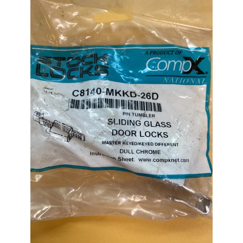 CompX Stock Locks Sliding Glass Door Locks C8140-MKKD-26D