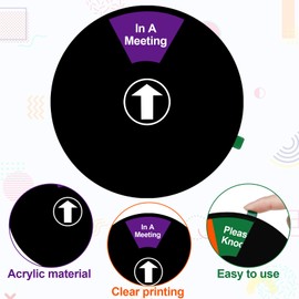 3 Pack Office Door Sign, 6 Inch Do Not Disturb/Please Knock/Back Soon/Working Remotely/Out of Office/In a Meeting 6 Options, Plastic Wheel Privacy Sign for Office Home Door