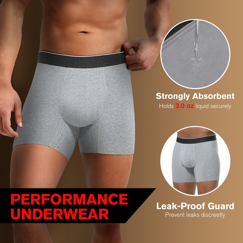 REELINDRY Incontinence Underwear for Men Washable 3.0 oz Absorbent Protective