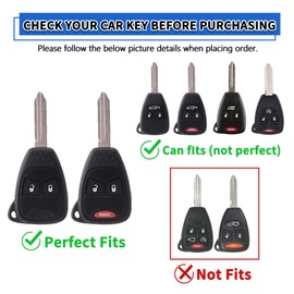 TOMALL for Jeep Key Fob Cover with Keychain, 3 Buttons Soft TPU Key Fob Protector Compatible with 2007-2018 Wrangler Compass Patriot, Dodge Avenger Ram Durango Dakota Chrysler Aspen Sebring, White