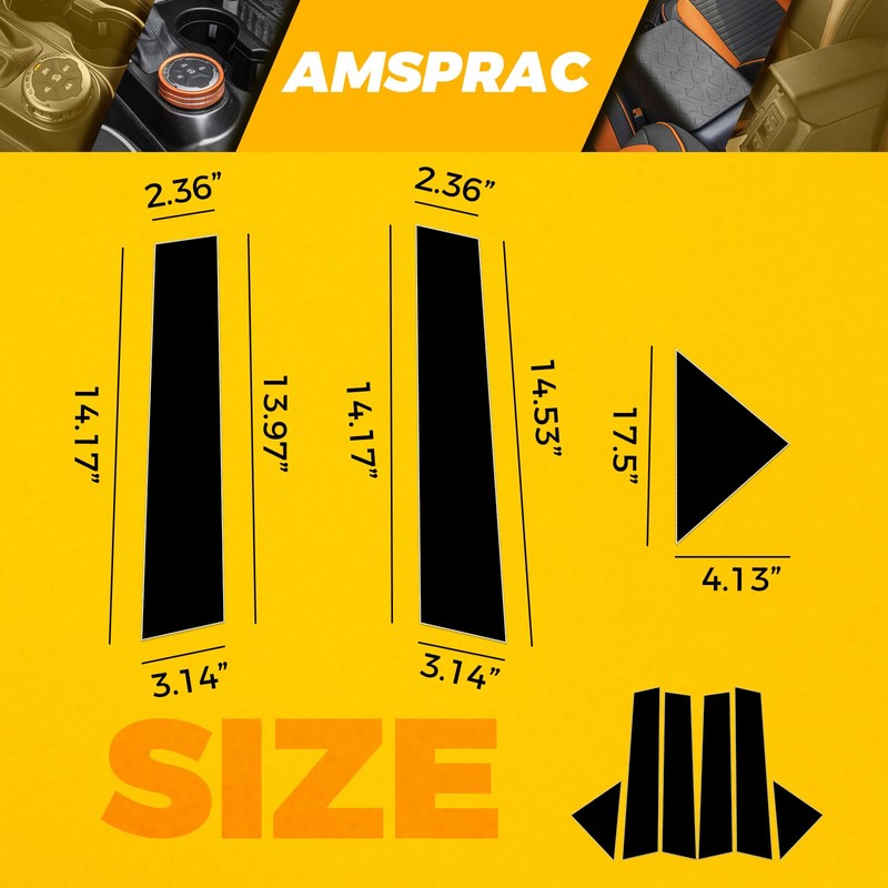 AMSPRAC Door Pillar Covers fit for Chrysler 300/300C 2005 2006