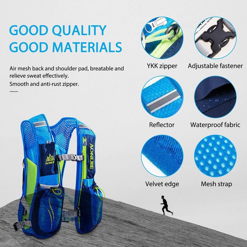 HEARTST Running Bag Marathon Backpack Daypack 5.5L Lightweight Breathable Waterproof