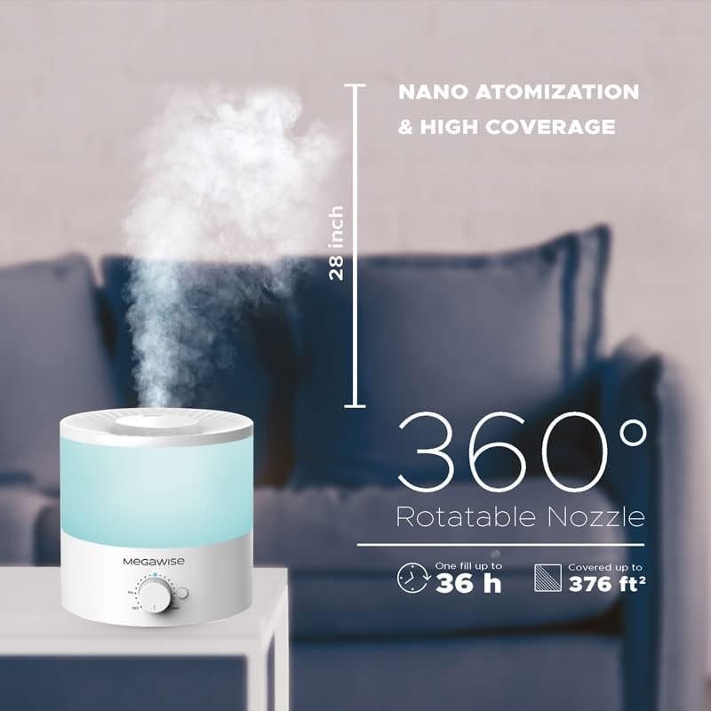H1-XIT Cool Mist Humidifier with Top Refill Design, 2L Capacity,