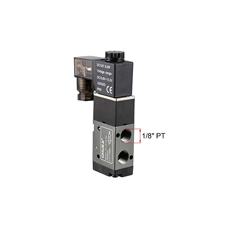 uxcell DC 12V 3 Way 2 Position 1/8" PT,Pneumatic Air