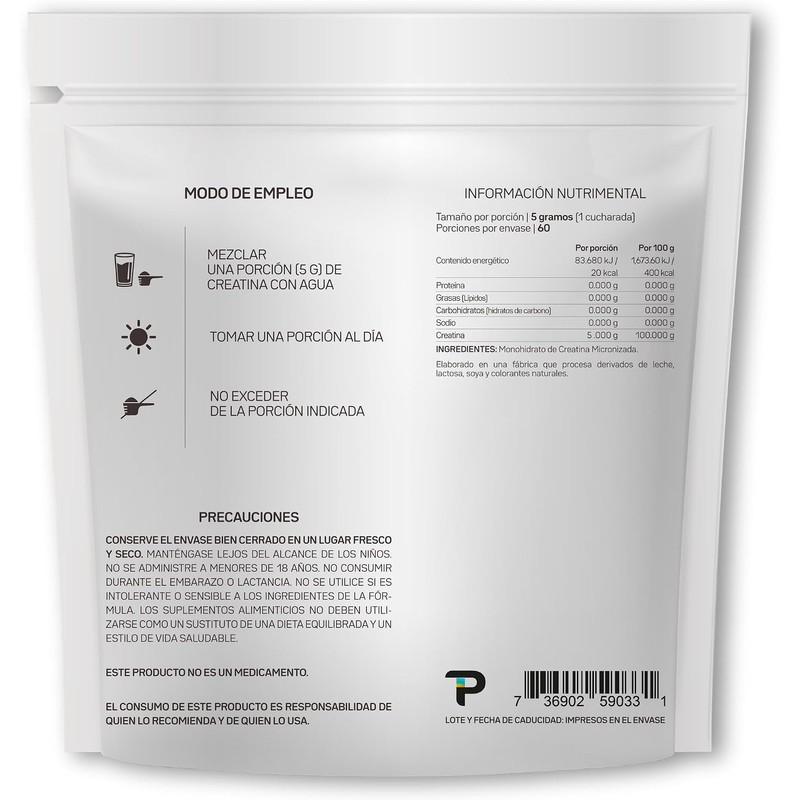 Primetech Nutrition Creatina Monohidratada Micronizada en Polvo 300 gr