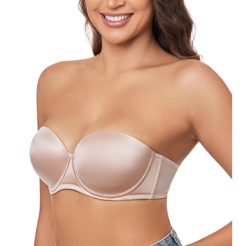 Exclare Women's Push Up Underwire Strapless Multiway Thick Padded Underwire