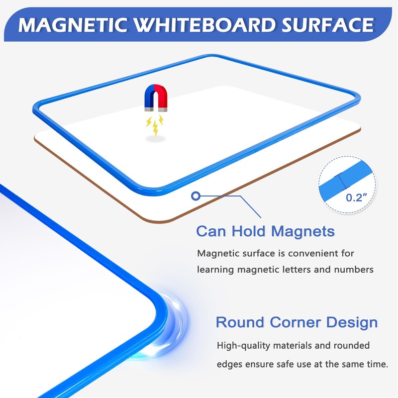 QUEENLINK Double Sided Whiteboard 21×30cm (Blue)