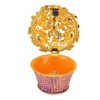 Flower Basket Jewelry Box Exquisite Vintage Hand Painted Metal Trinket