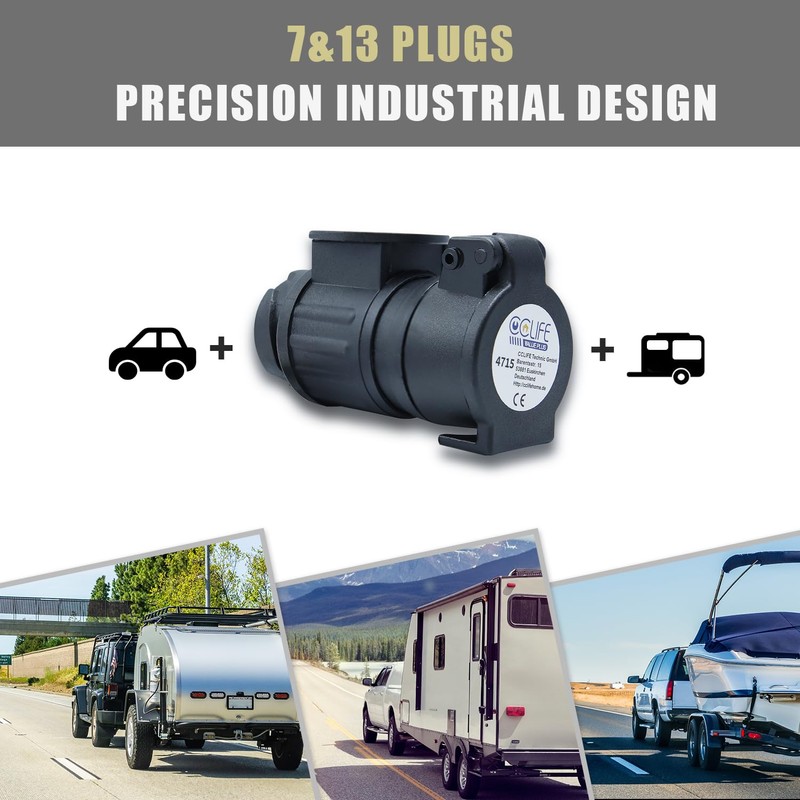 CCLIFE Trailer Adaptor 13 to 7 Pin 12 V Plug