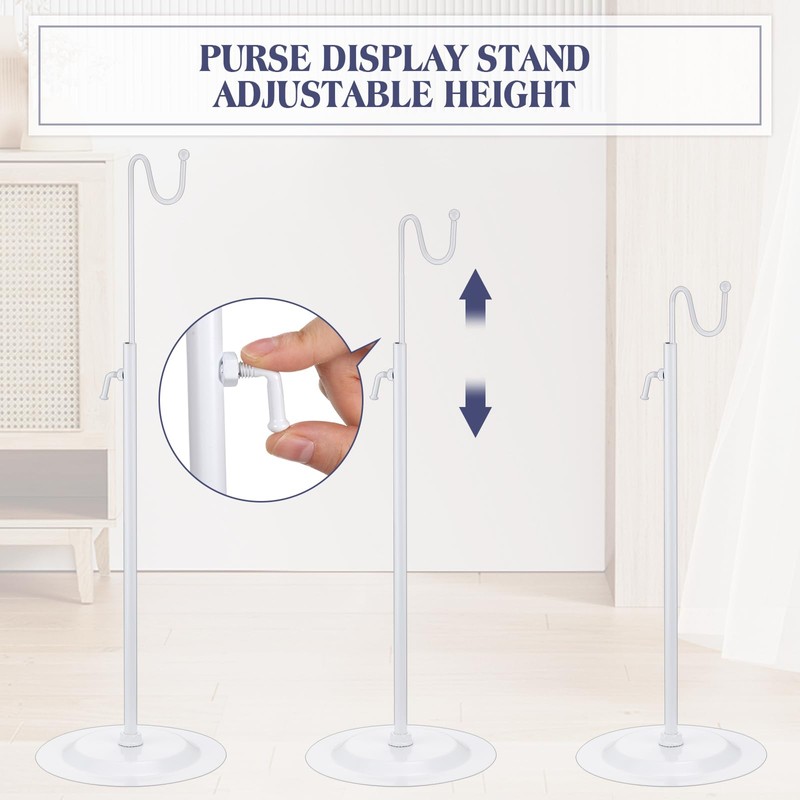 Therwen 2 Pcs Bag Display Stands Purse Display Stand Adjustable