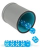 GWHOLE Dice Cup Leather Grey Set of 10 Dice for