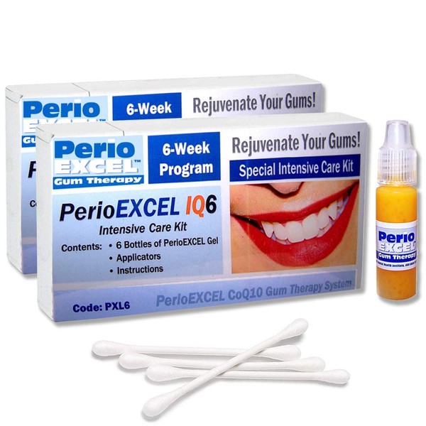 SDC - PerioEXCEL IQ6 DuoPack Intensive Care 12-Week Gum Therapy Kit with CoQ10 Gum Gel