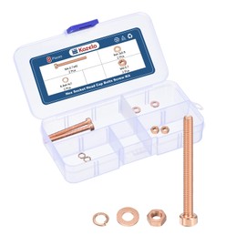 Kozelo 8pcs M4 Socket Head Cap Screws Bolts Nuts Assortment Kit - [M4-0.7x40mm] Red Copper Fully Threaded Hex Screw for 3D Printer Use